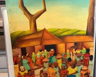 Hughes Domond (Haiti, 20th C) oil on canvas #2, untitled