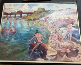 Robert Kruger (American, 20th C) 1979 oil on canvas