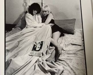 Roberta Bayley (American 1950 -) 'Joey Ramone and Deborah Harry in Bed', 1977 gelatin silver print, unframed