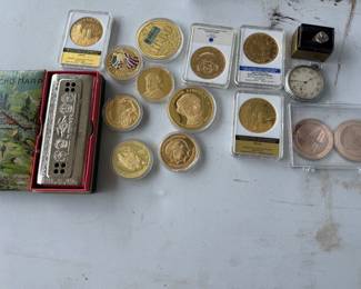 Vintage collectible, gold replica coins