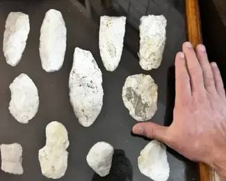 Missouri Stone Artifact Tool Collection in Display Case