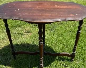 Hand Carved Antique Wood Side Table