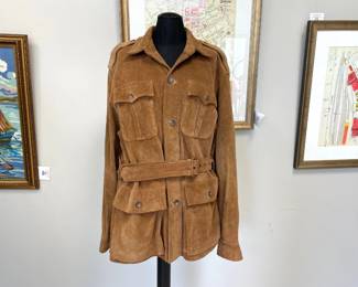 Lot 7395 Vintage Polo Ralph Lauren Suede Leather Coat Womens Size L