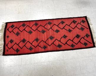 Lot 7330 Vintage Turkish Kilim Flat Weave Wool Runner Rug