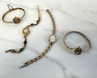 Lot 7300 VintageAntique Bulova Hamilton Seiko Ladies Watches Jewelry