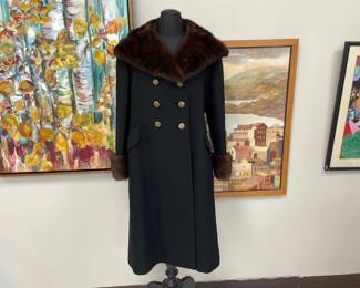 Lot 7091 Vintage Zelinka Matlick Ladies Fur Trim Wool Coat