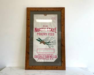 Lot 7201 Statesville NC Old North State Poultry Feed Bag Art