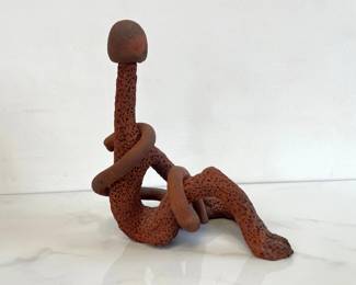 Lot 7323 Signed HandCoiled Abstract Clay Art Sculpture