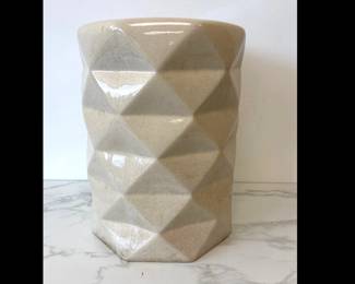Lot 7209 Ceramic Geometric Garden Patio Stool Side Table