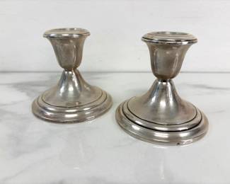 Lot 7114 Gorham Weighted Sterling Silver Candlestick Holders