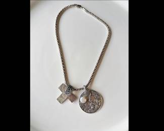 Lot 7446 Silpada Sterling Silver Chain Cross Coin Pendants Jewelry
