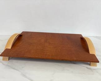 Lot 7279 Handcrafted Artisan Wood Serving Tray