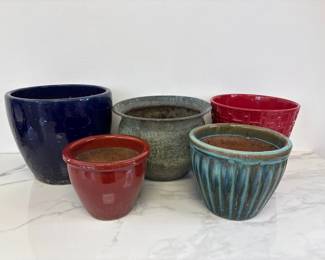 Lot 7175 Ceramic Metal Planters Flower Pots