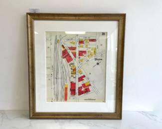 Lot 7200 Downtown Durham NC 1913 Map Reproduction Lithograph