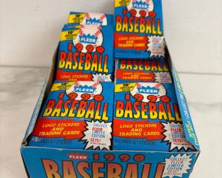 Lot 7509 1990 Fleer Baseball Cards Unopened Sticker Packs