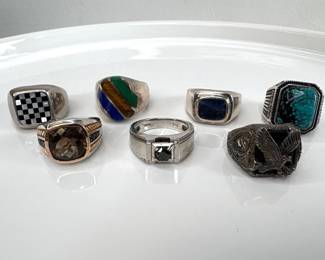 Lot 7240 Mens Rings Marked Sterling Silver Jewelry
