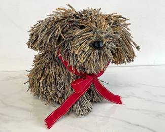 Lot 7324 Upcycled Newspaper Shaggy Dog Sculpture