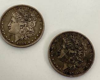 Lot 7131 US Coins 1894 1897 Morgan Silver Dollars
