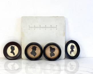 Lot 7557 Vintage Apothecary Porcelain Pill Cutting Tile Mini Silhouette Art