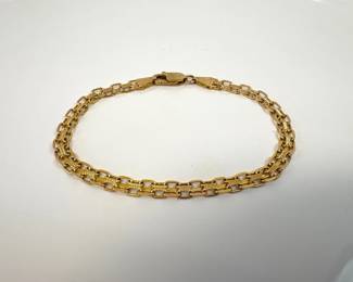 Lot 7471 14K Gold Italian Carpet Chain Bracelet