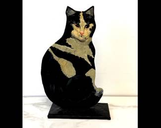Lot 7144 Vintage Hand Painted Signed Folk Art Cat