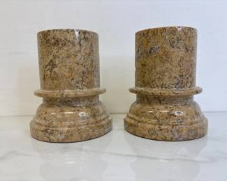 Lot 7385 Vintage Natural Stone Column Bookends