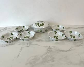 Lot 7270 Vintage Andrea by Sadek Parsley Covered Casserole Egg Dishes