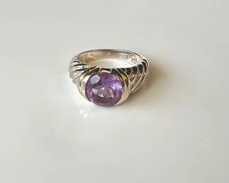 Lot 7445 Sterling Silver Amethyst Ring Jewelry