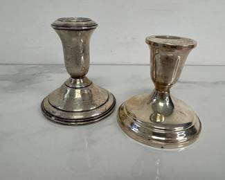 Lot 7115 Weighted Sterling Silver Candlestick Holders