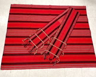 Lot 7331 Vintage Guatemalan Fabric Runner Table Cloth
