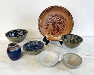 Lot 7322 Studio Pottery Bowls Vase Platter