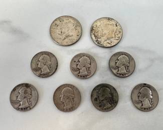 Lot 7398 US Coins 1965 Kennedy 40 Silver Half Dollars 1941 1953 Washington 90 Silver Quarters