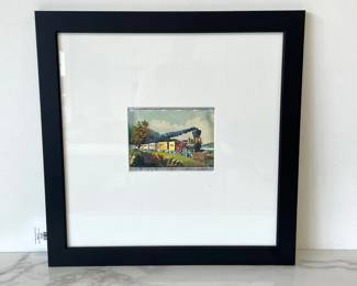 Lot 7253 Currier Ives American Express Train Railroad Art Print