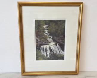 Lot 7451 Bryan Keith Smith Laurel Falls Waterfall NC Art Print