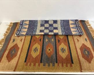 Lot 7544 Handwoven Wool Kilim Rug African Cotton Curtain Panel Textile