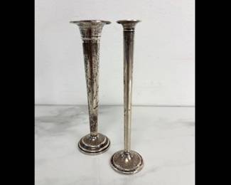 Lot 7116 Weighted Sterling Silver Bud Vases