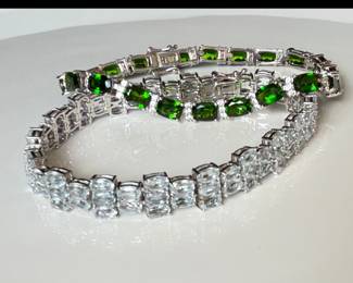 Lot 7440 Sterling Silver Tennis Bracelets Jewelry