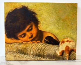 Lot 7447 Jan van Beers Les Petits Chats Canvas Reproduction Art Print