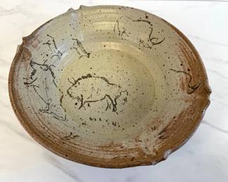 Lot 7321 Signed Studio Pottery Large Buffalo Bowl