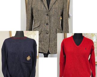 Lot 7481 Vintage Ralph Lauren Wool Blazer POLO Sweaters
