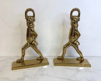 Lot 7382 Virginia Metalcrafters Brass Soldier Bookends or Doorstops