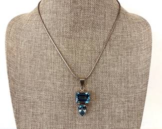 Lot 7415 Charles Albert Sterling Silver Stone Pendant Necklace