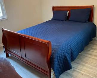 Traditional Style Full Size Wooden Sleigh Bed Unknown Maker