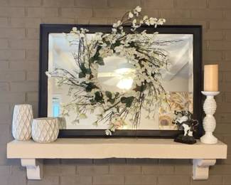 Black Framed Mirror, Max Greiner The Coming King Figurine, Dogwood Grapevine Wreath