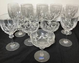 Gorham Crystal Glass Lot Champagne Coupe Wine Glass Water Goblet