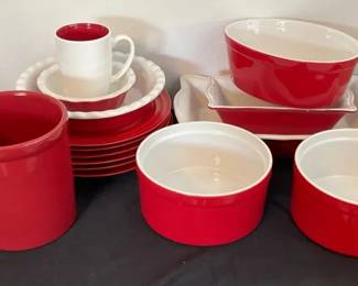 Red And White Bake Ware