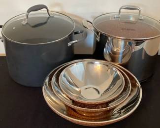Deen Brothers Nonstick Stock With Matching Bowls And Anolon Stock Pot