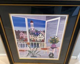 Porch By Virginia Framed Seriolithograph Signed By Fanch Ledan