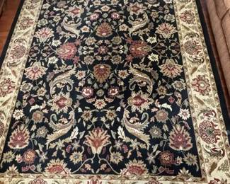 Ankara Collection Black Floral Area Rug