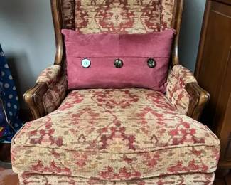 Flexsteel Wood  Upholstered Wingback Chair